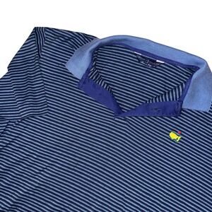 Masters‎ Clubhouse Collection Mens Blue Striped Golf Polo XL Shirt Made in Italy